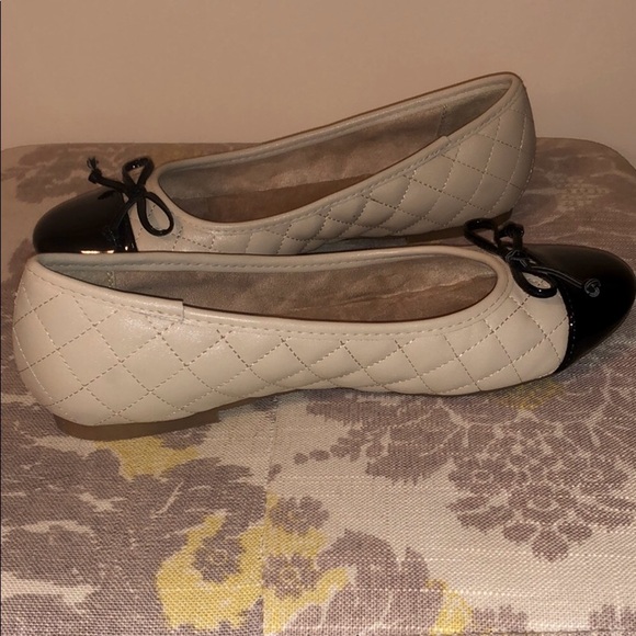 Ballet ballerina flat cap toe quilted coco designer patent slip on color block - Picture 8 of 8